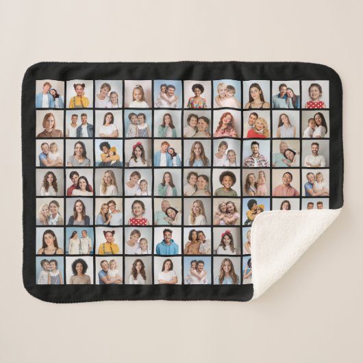 Creëer Your Ewn 70 Photo Collage Sherpa Deken (Voorkant (horizontaal))