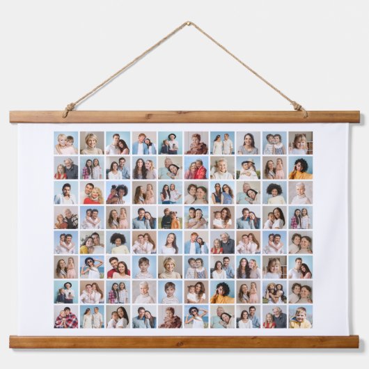 Creëer Your Ewn 80 Photo Collage Hangend Wandkleed (Voorkant)