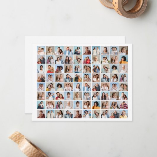 Creëer Your Ewn 80 Photo Collage Notitiekaartje (Voorkant / Achterkant in situ)