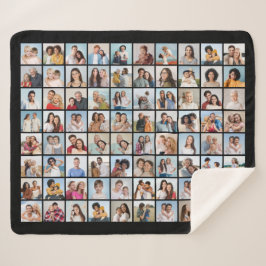 Creëer Your Ewn 80 Photo Collage Sherpa Deken