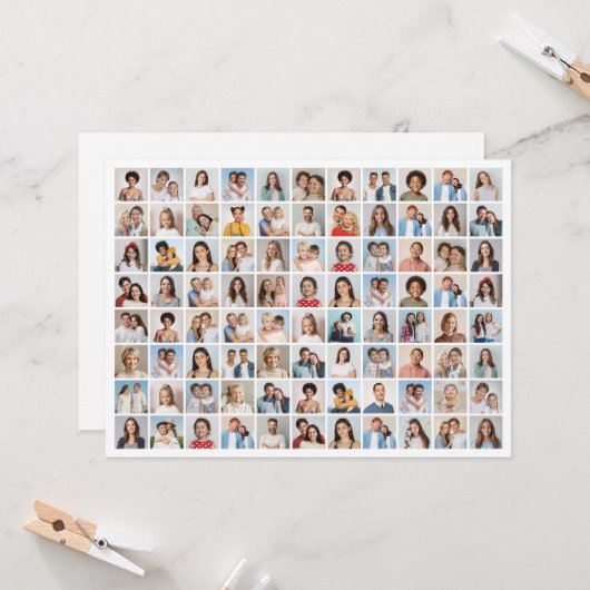 Creëer Your Ewn 88 Photo Collage Kaart (Voorkant / Achterkant in situ)