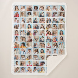 Creëer Your Ewn 88 Photo Collage Sherpa Deken