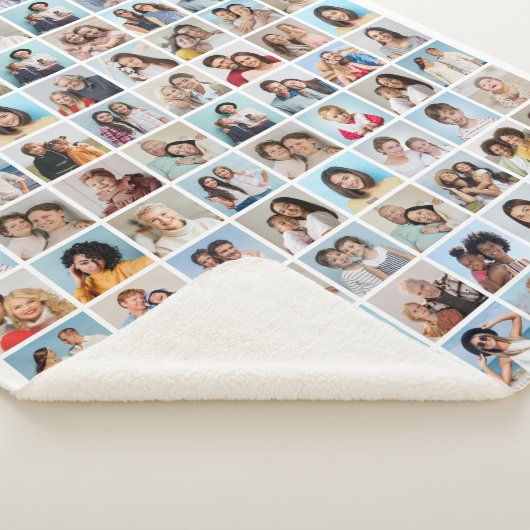 Creëer Your Ewn 88 Photo Collage Sherpa Deken (3/4)