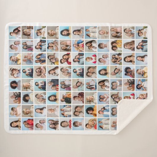 Creëer Your Ewn 88 Photo Collage Sherpa Deken (Voorkant (horizontaal))