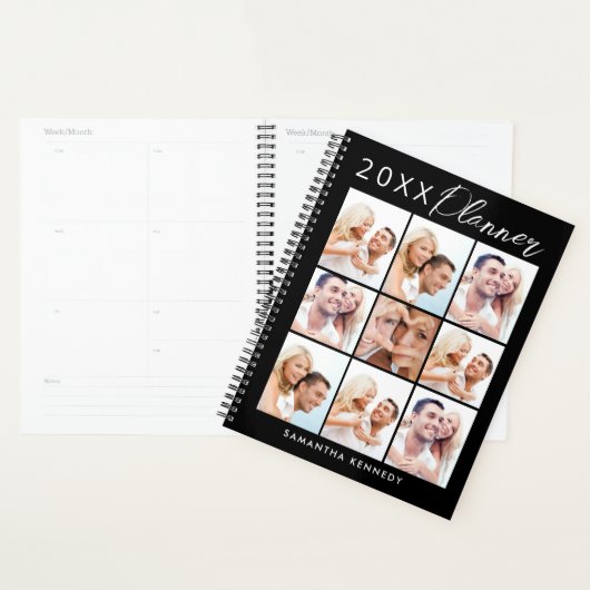 Creëer Your Ewn 9 Photo Collage 2023 Yarly Family Planner (Display)