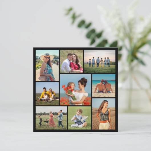 Creëer Your Ewn 9 Photo Collage Greep Kaart (Staand voorkant)