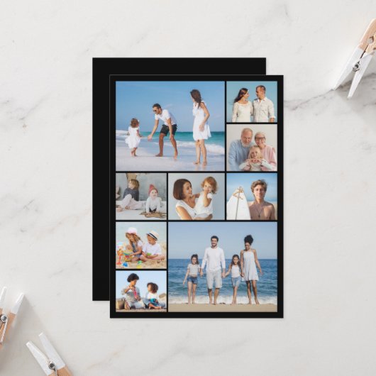 Creëer Your Ewn 9 Photo Collage Greep Kaart (Voorkant / Achterkant in situ)