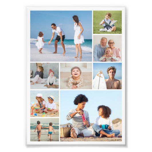 Creëer Your Ewn 9 Photo Collage Photo Enlargement Foto Afdruk (Voorkant)