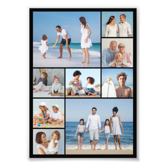 Creëer Your Ewn 9 Photo Collage Photo Enlargement Foto Afdruk (Voorkant)