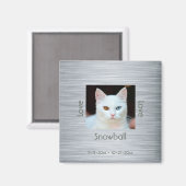 Creëer Your Ewn Cat Foto Memorial Grey Magneet (Voorkant / Achterkant)