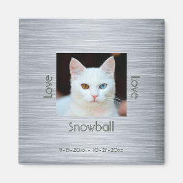 Creëer Your Ewn Cat Foto Memorial Grey Magneet