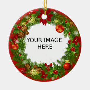 Creëer Your Ewn Cute en Elegant Photo Keramisch Ornament