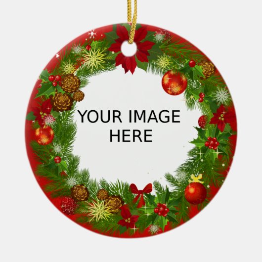 Creëer Your Ewn Cute en Elegant Photo Keramisch Ornament (Voorkant)