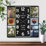 Creëer Your Ewn Deco 6 Foto Collage Black-White Vierkante Klok<br><div class="desc">Maak uw eigen persoonlijke fotocollage klok met deze eenvoudige sjabloon. Deze vierkante, klare klok heeft witte getallen die in het midden in een deco-Stijl lange rechthoek en een gewone zwarte achtergrond omhoog in het midden worden gevoerd die u aan om het even welk afbeelding of kleur kunt "aanpassen" u zou...</div>
