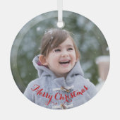 Creëer Your Ewn DIY Round Photo Kerstfeestdag Glas Ornament (Voorkant)