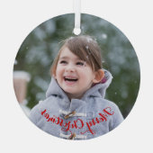 Creëer Your Ewn DIY Round Photo Kerstfeestdag Glas Ornament (Achterkant)