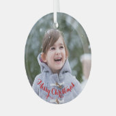 Creëer Your Ewn DIY Round Photo Kerstfeestdag Glas Ornament (Voorkant links)