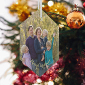 Creëer Your Ewn Family Foto met Kerstmis Hexagon Glas Ornament