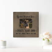 Creëer Your Ewn German Shepherd Photo Clock Vierkante Klok (Huis)