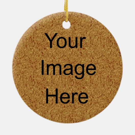 Creëer Your Ewn Gold Glitter-kerstversiering Keramisch Ornament (Achterkant)