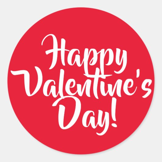 Creëer Your Ewn Happy Valentine's Day Red Ronde Sticker (Voorkant)