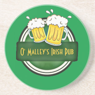 Creëer Your Ewn Irish Pub Logo Zandsteen Onderzetter