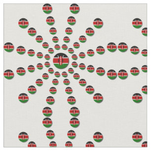 Creëer Your Ewn Kenya Polka Dot Black Red Green Stof