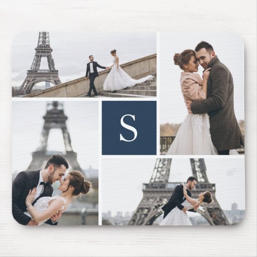 Creëer Your Ewn Monogrammed 4-fotocollage Muismat (Voorkant)