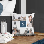 Creëer Your Ewn Monogrammed 5-fotocollage Kussen<br><div class="desc">Voeg uw foto's en douanemonogram voor speciale toe van een soort ontwerp.</div>