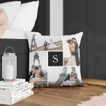 Creëer Your Ewn Monogrammed 5-fotocollage Kussen<br><div class="desc">Voeg uw foto's en douanemonogram voor speciale toe van een soort ontwerp.</div>