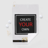Creëer Your Ewn - monogrammed, merknaam / Aangepas Golfhanddoek (Insitu)