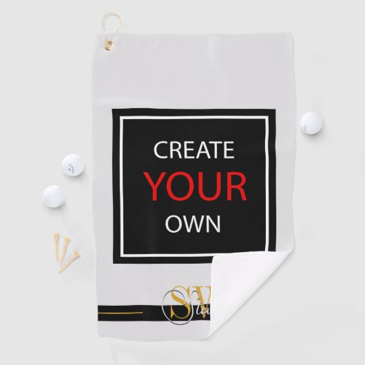 Creëer Your Ewn - monogrammed, merknaam / Aangepas Golfhanddoek (Insitu)