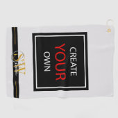 Creëer Your Ewn - monogrammed, merknaam / Aangepas Golfhanddoek (Horizontaal)