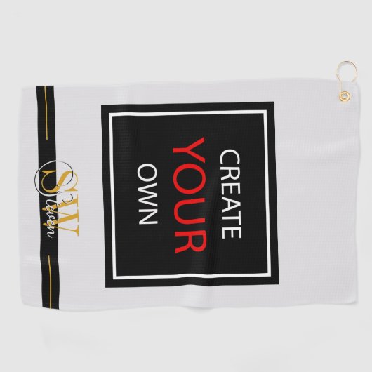 Creëer Your Ewn - monogrammed, merknaam / Aangepas Golfhanddoek (Horizontaal)