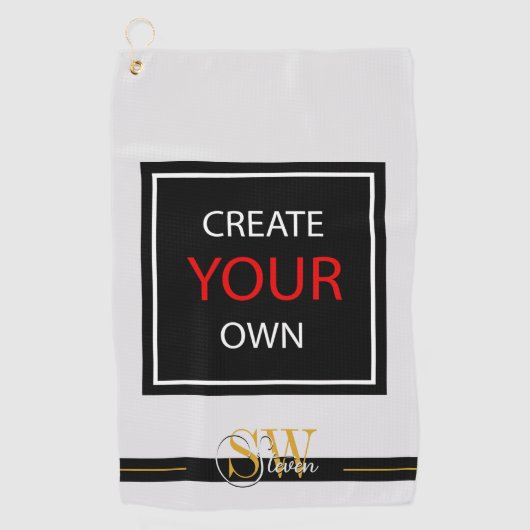 Creëer Your Ewn - monogrammed, merknaam / Aangepas Golfhanddoek (Voorkant)