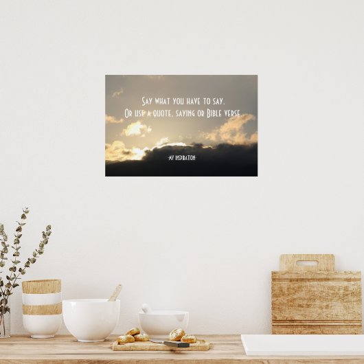 Creëer Your Ewn Mountain Sunset Clouds Poster (Keuken)