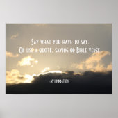 Creëer Your Ewn Mountain Sunset Clouds Poster (Voorkant)