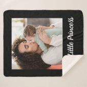Creëer Your Ewn One Photo Personated Black Sherpa Deken (Voorkant (horizontaal))