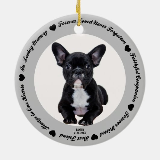 Creëer Your Ewn Pet Dog Memorial Keramisch Ornament (Achterkant)