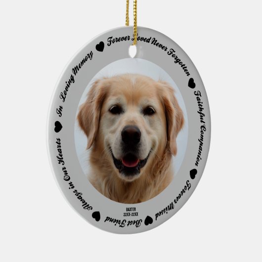Creëer Your Ewn Pet Dog Memorial Keramisch Ornament (Rechts)