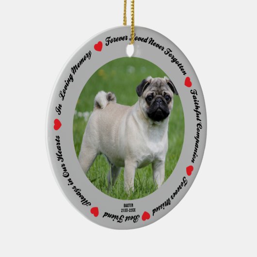 Creëer Your Ewn Pet Dog Memorial Keramisch Ornament (Rechts)