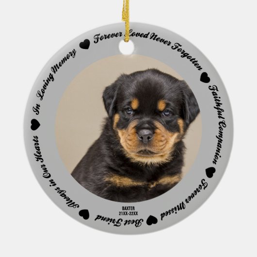 Creëer Your Ewn Pet Dog Memorial Keramisch Ornament (Achterkant)