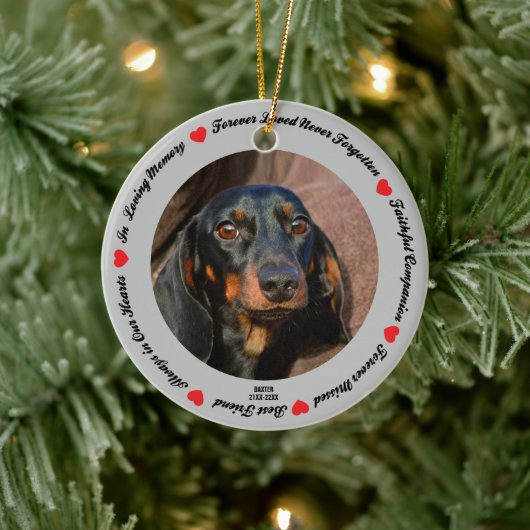 Creëer Your Ewn Pet Dog Memorial Keramisch Ornament (Boom)
