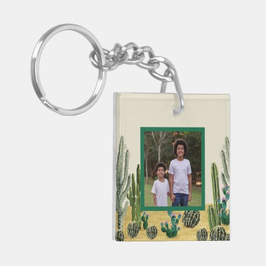 Creëer Your Ewn Photo Boho Cactus Sleutelhanger (Voorkant Links)
