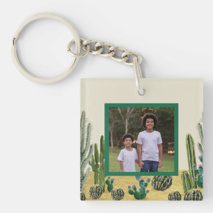 Creëer Your Ewn Photo Boho Cactus Sleutelhanger