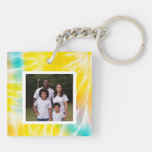 Creëer Your Ewn Photo Bright Tie Dye Sleutelhanger