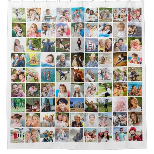 Creëer Your Ewn Photo Collage 81 Square Afbeelding Douchegordijn (Voorkant)