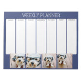 Creëer Your Ewn Photo Collage Navy 4 Afbeeldingen Notitieblok (Voorkant)