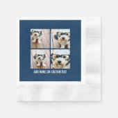 Creëer Your Ewn Photo Collage Navy 4 Afbeeldingen Servetten (Voorkant)