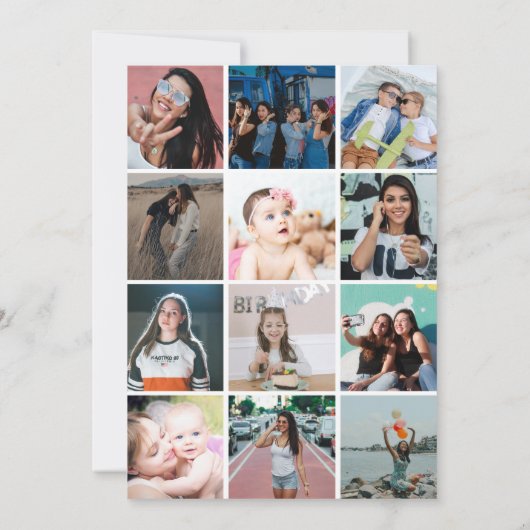 Creëer Your Ewn Photo Collage Sweet 16 Birthday Kaart (Achterkant)